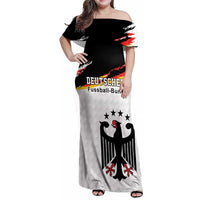 Custom Germany Football Family Matching Off Shoulder Maxi Dress and Hawaiian Shirt Come On DFB-Team