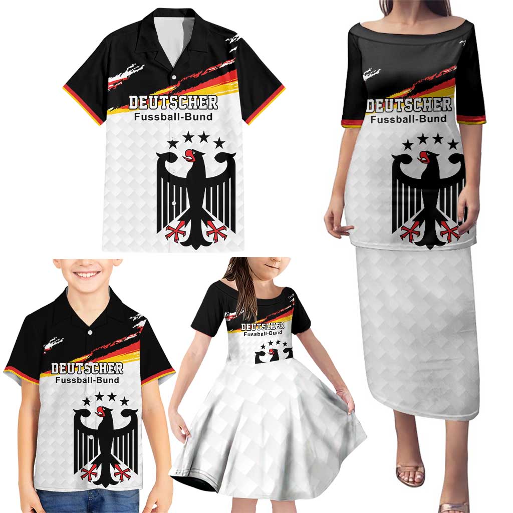 Custom Germany Football Family Matching Puletasi and Hawaiian Shirt Come On DFB-Team