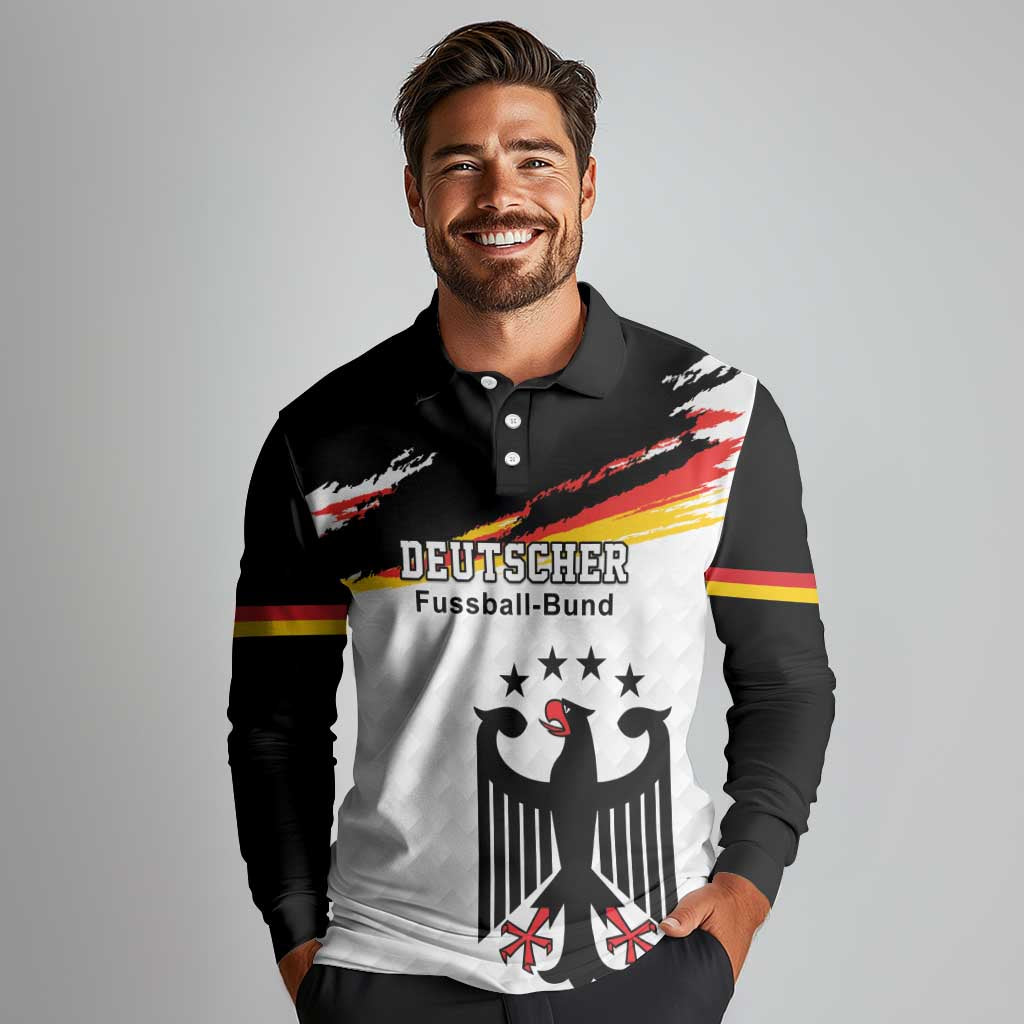 Custom Germany Football Long Sleeve Polo Shirt Come On DFB-Team