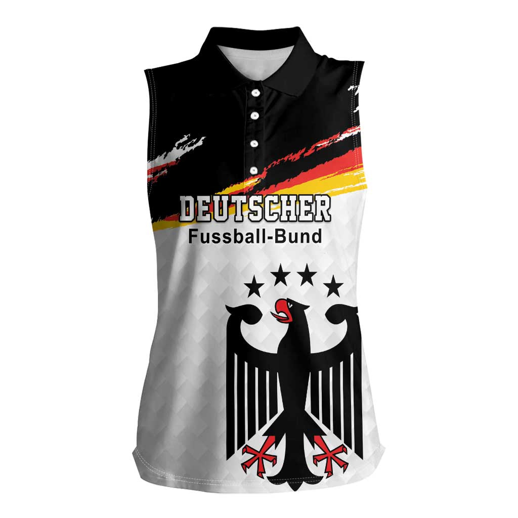 Custom Germany Football Women Sleeveless Polo Shirt Come On DFB-Team