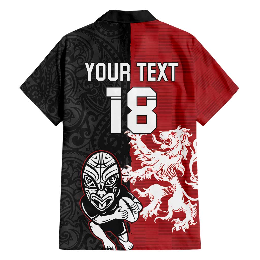Custom British Lions New Zealand Family Matching Short Sleeve Bodycon Dress and Hawaiian Shirt Unique Style LT18 - Polynesian Pride