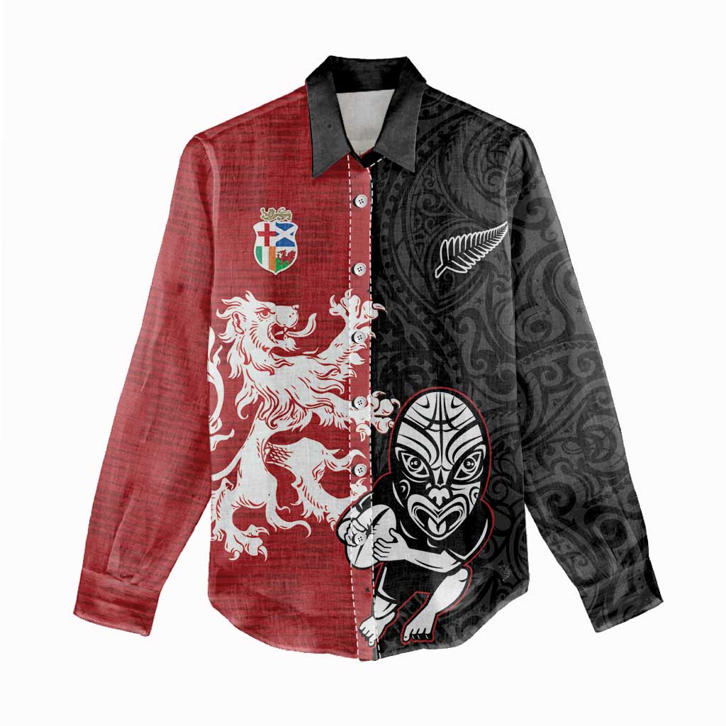 Custom British Lions New Zealand Women Casual Shirt Unique Style - Polynesian Pride