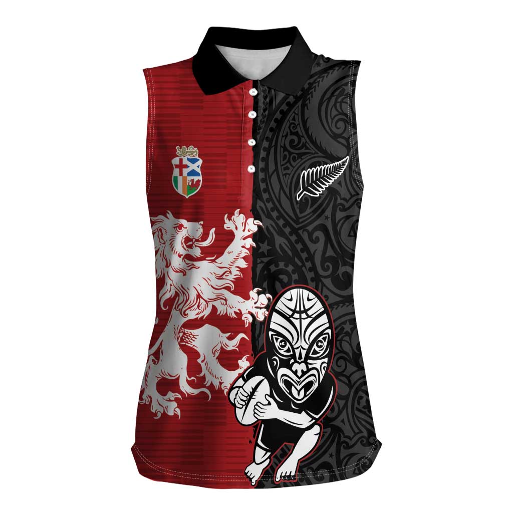 Custom British Lions New Zealand Women Sleeveless Polo Shirt Unique Style - Polynesian Pride