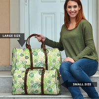 Green Aloha Hawaiian Travel Bag Monstera Hibiscus Tropical Pattern