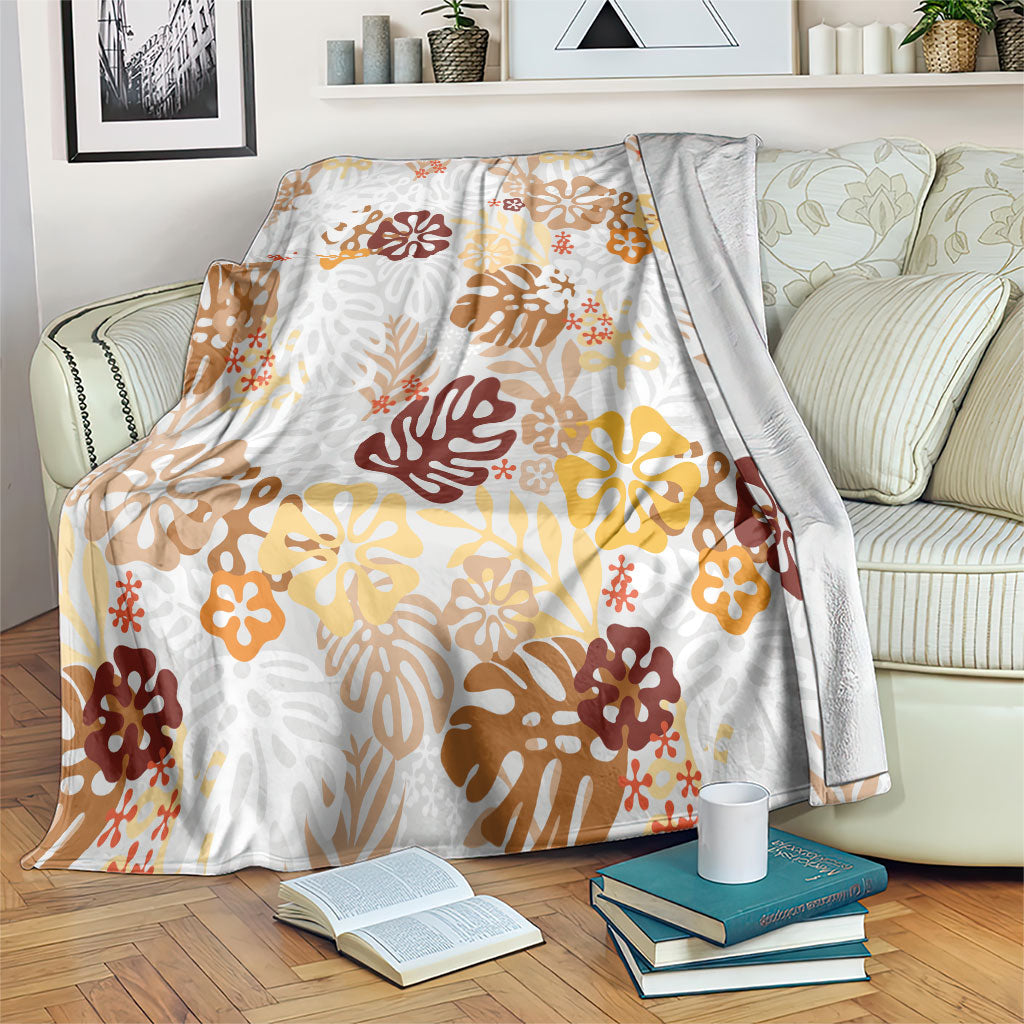 Brown Aloha Hawaiian Blanket Monstera Hibiscus Tropical Pattern LT19 Brown - Polynesian Pride