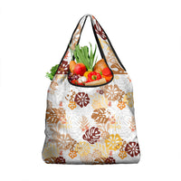 Brown Aloha Hawaiian Grocery Bag Monstera Hibiscus Tropical Pattern
