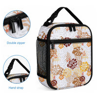 Brown Aloha Hawaiian Lunch Bag Monstera Hibiscus Tropical Pattern LT19 - Polynesian Pride