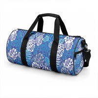 Blue Aloha Hawaiian Duffle Bag Monstera Hibiscus Tropical Pattern LT19 - Polynesian Pride
