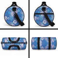 Blue Aloha Hawaiian Duffle Bag Monstera Hibiscus Tropical Pattern LT19 - Polynesian Pride