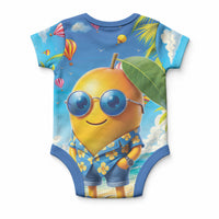 Funny Hawaii Mango Baby Onesie Tropical Summer Beach Mascot Vacation LT19 - Polynesian Pride