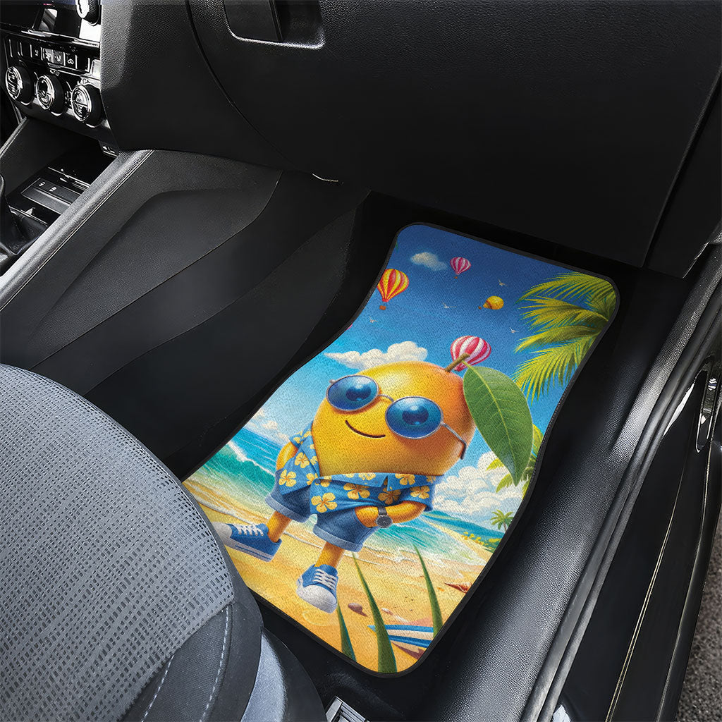 Funny Hawaii Mango Car Mats Tropical Summer Beach Mascot Vacation