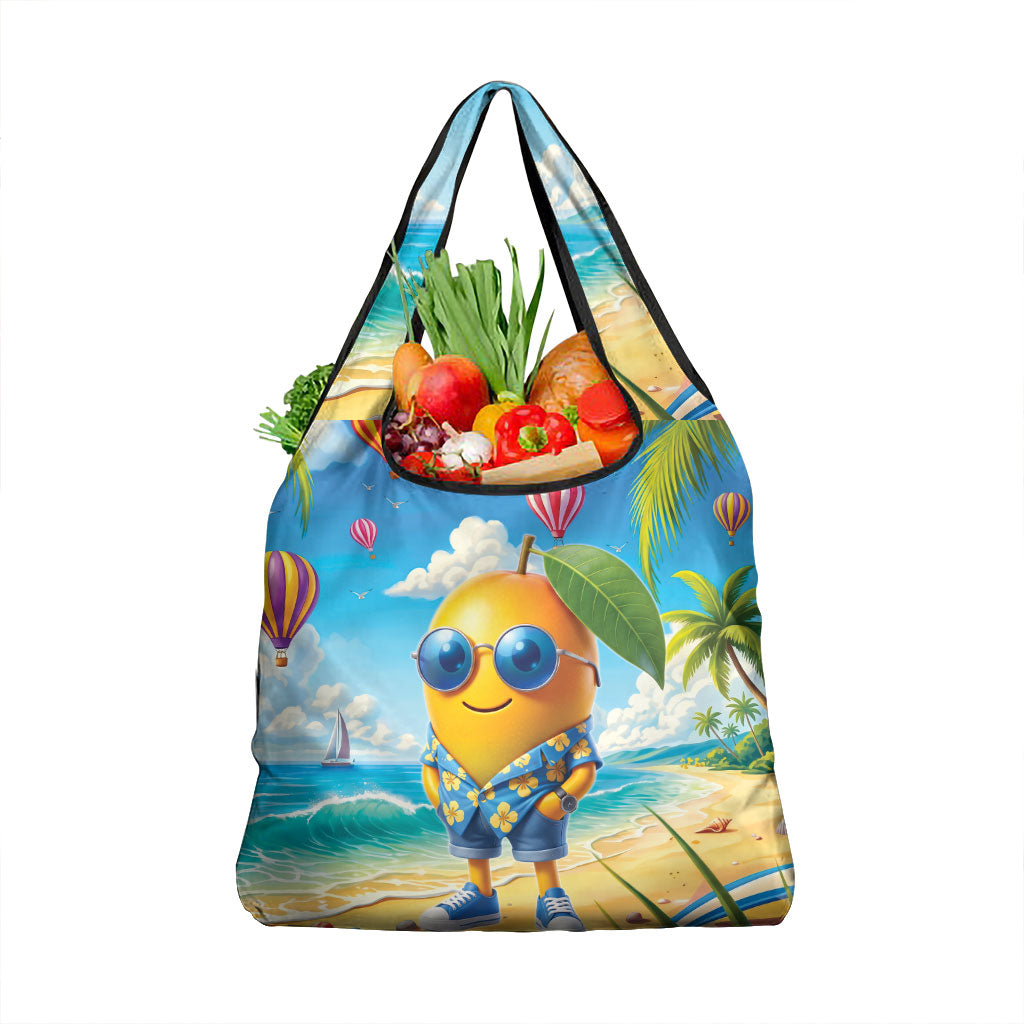 Funny Hawaii Mango Grocery Bag Tropical Summer Beach Mascot Vacation