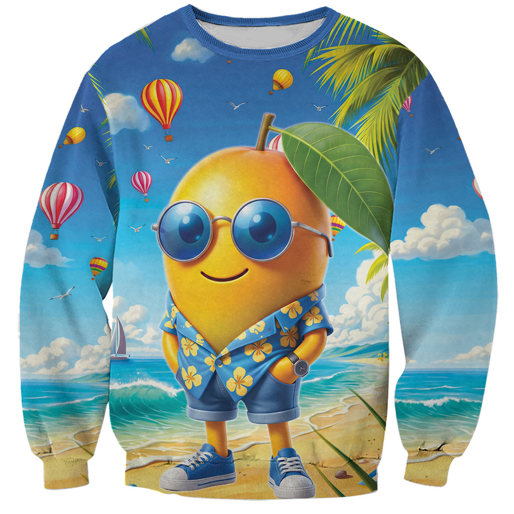 Funny Hawaii Mango Sweatshirt Tropical Summer Beach Mascot Vacation
