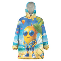 Funny Hawaii Mango Wearable Blanket Hoodie Tropical Summer Beach Mascot Vacation