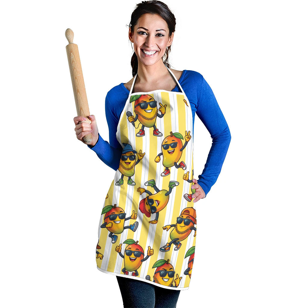 Funny Hawaii Mango Hip Hop Cartoon Apron Summer Beach Party