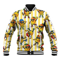 Funny Hawaii Mango Hip Hop Cartoon Baseball Jacket Summer Beach Party