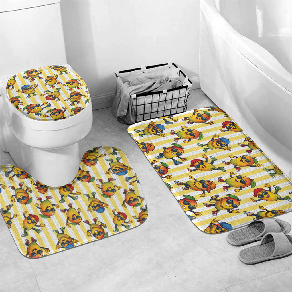 Funny Hawaii Mango Hip Hop Cartoon Bathroom Set Summer Beach Party