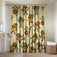 Funny Hawaii Mango Hip Hop Cartoon Bathroom Set Summer Beach Party