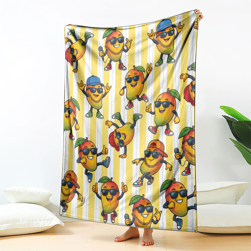 Funny Hawaii Mango Hip Hop Cartoon Blanket Summer Beach Party