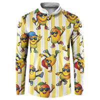 Funny Hawaii Mango Hip Hop Cartoon Button Sweatshirt Summer Beach Party