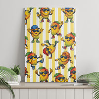 Funny Hawaii Mango Hip Hop Cartoon Canvas Wall Art Summer Beach Party