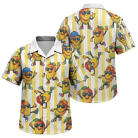 Funny Hawaii Mango Hip Hop Cartoon Family Matching Tank Maxi Dress and Hawaiian Shirt Summer Beach Party