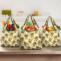 Funny Hawaii Mango Hip Hop Cartoon Grocery Bag Summer Beach Party