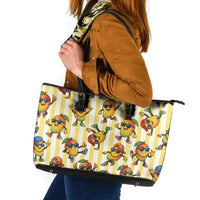Funny Hawaii Mango Hip Hop Cartoon Leather Tote Bag Summer Beach Party