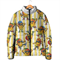 Funny Hawaii Mango Hip Hop Cartoon Padded Jacket Summer Beach Party