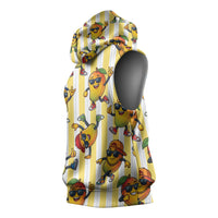 Funny Hawaii Mango Hip Hop Cartoon Sleeveless Hoodie Summer Beach Party