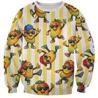 Funny Hawaii Mango Hip Hop Cartoon Sweatshirt Summer Beach Party
