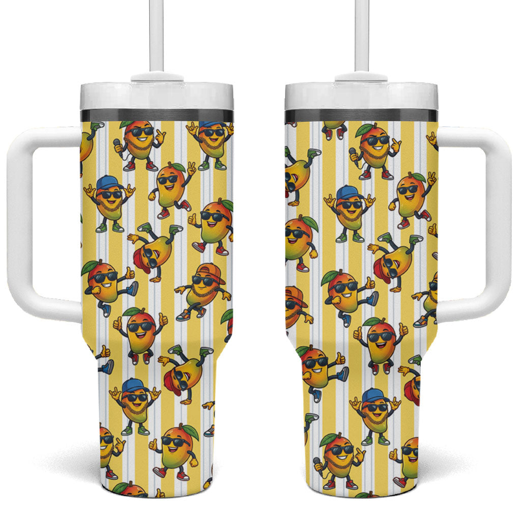 Funny Hawaii Mango Hip Hop Cartoon Tumbler With Handle Summer Beach Party
