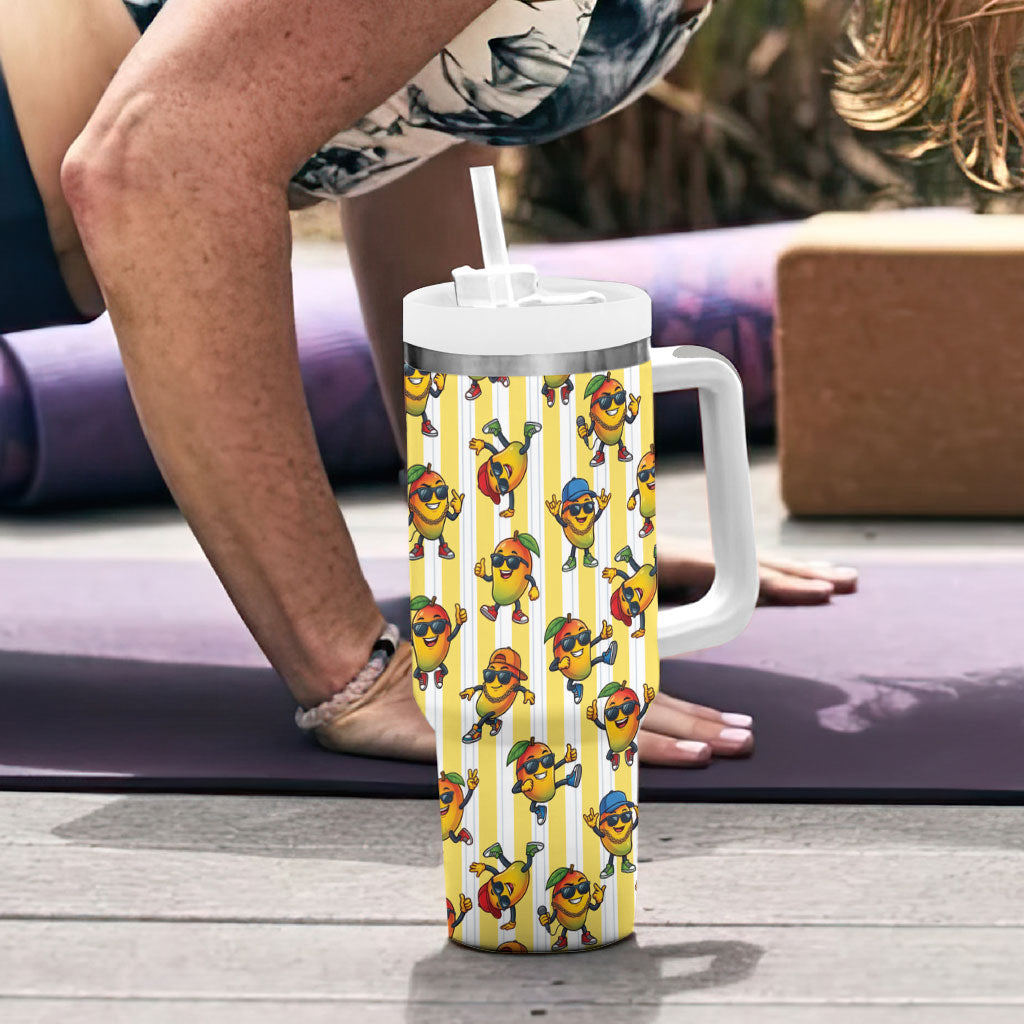 Funny Hawaii Mango Hip Hop Cartoon Tumbler With Handle Summer Beach Party
