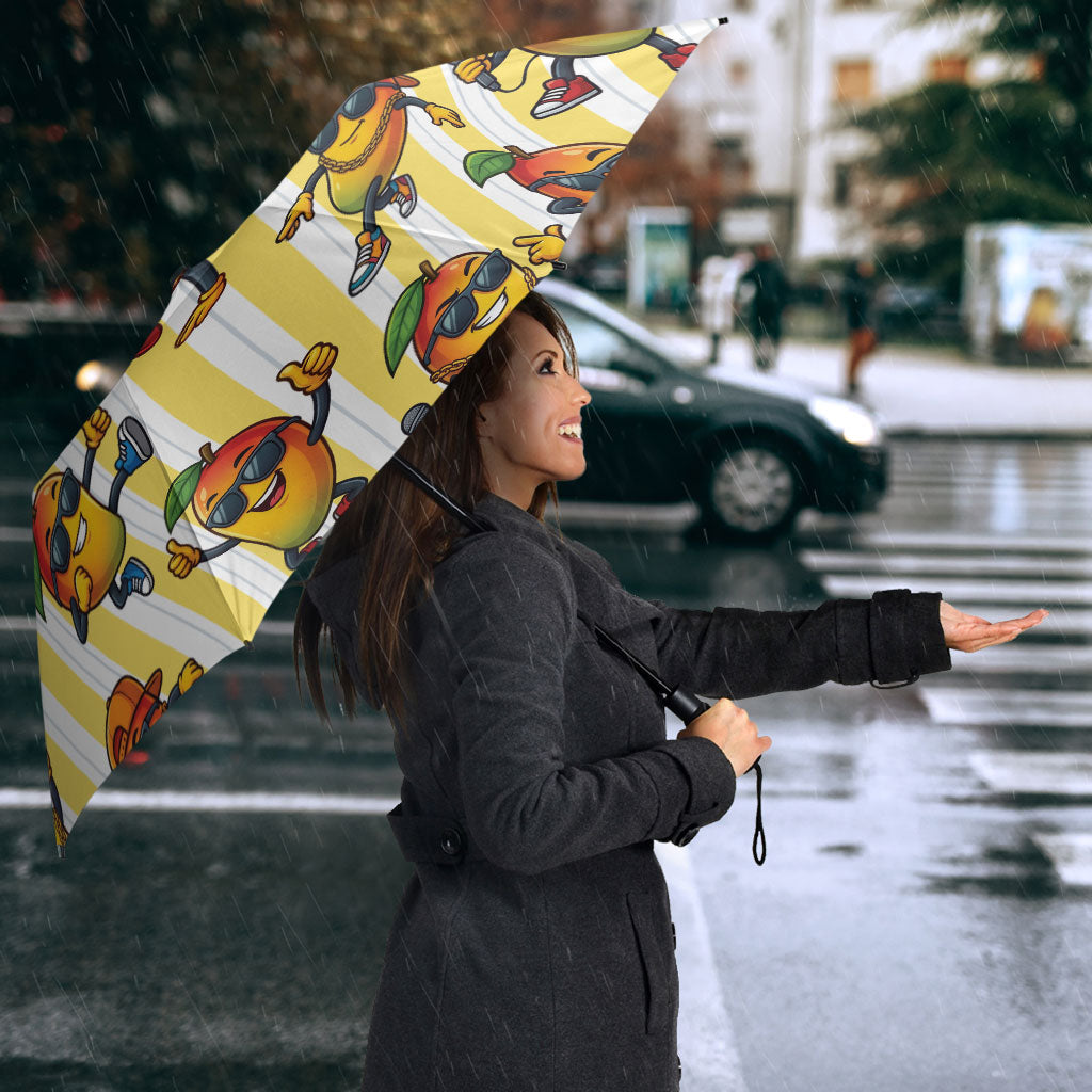 Funny Hawaii Mango Hip Hop Cartoon Umbrella Summer Beach Party