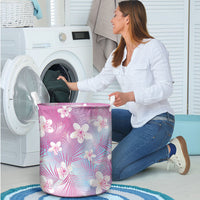 Pink Aloha Hawaiian Laundry Basket Tropical Flower Palm Leaf Pattern LT19 - Polynesian Pride