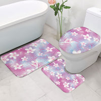 Pink Aloha Hawaiian Bathroom Set Tropical Flower Palm Leaf Pattern LT19 - Polynesian Pride