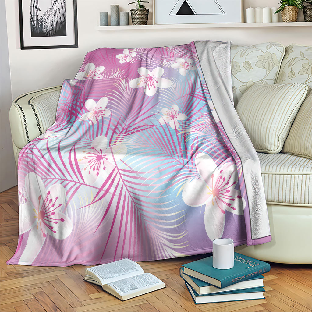 Pink Aloha Hawaiian Blanket Tropical Flower Palm Leaf Pattern LT19 Pink - Polynesian Pride