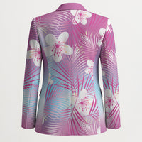 Pink Aloha Hawaiian Blazer Tropical Flower Palm Leaf Pattern LT19 - Polynesian Pride