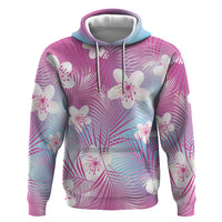 Pink Aloha Hawaiian Hoodie Tropical Flower Palm Leaf Pattern LT19 Pullover Hoodie Pink - Polynesian Pride