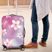 Pink Aloha Hawaiian Luggage Cover Tropical Flower Palm Leaf Pattern LT19 Pink - Polynesian Pride