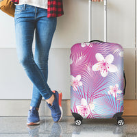 Pink Aloha Hawaiian Luggage Cover Tropical Flower Palm Leaf Pattern LT19 - Polynesian Pride