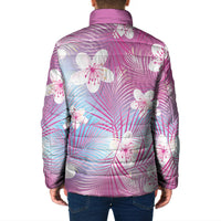 Pink Aloha Hawaiian Padded Jacket Tropical Flower Palm Leaf Pattern LT19 - Polynesian Pride