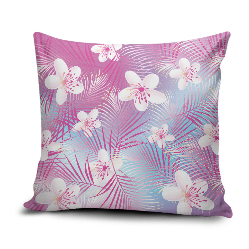 Pink Aloha Hawaiian Pillow Cover Tropical Flower Palm Leaf Pattern LT19 Pink - Polynesian Pride