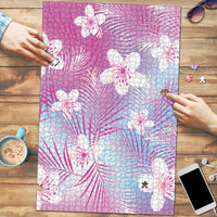 Pink Aloha Hawaiian Puzzle Tropical Flower Palm Leaf Pattern LT19 Pink - Polynesian Pride