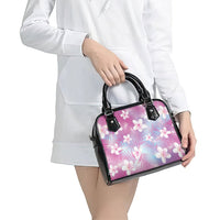 Pink Aloha Hawaiian Shoulder Handbag Tropical Flower Palm Leaf Pattern LT19 - Polynesian Pride