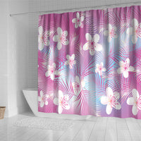 Pink Aloha Hawaiian Shower Curtain Tropical Flower Palm Leaf Pattern LT19 - Polynesian Pride