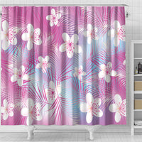 Pink Aloha Hawaiian Shower Curtain Tropical Flower Palm Leaf Pattern LT19 - Polynesian Pride