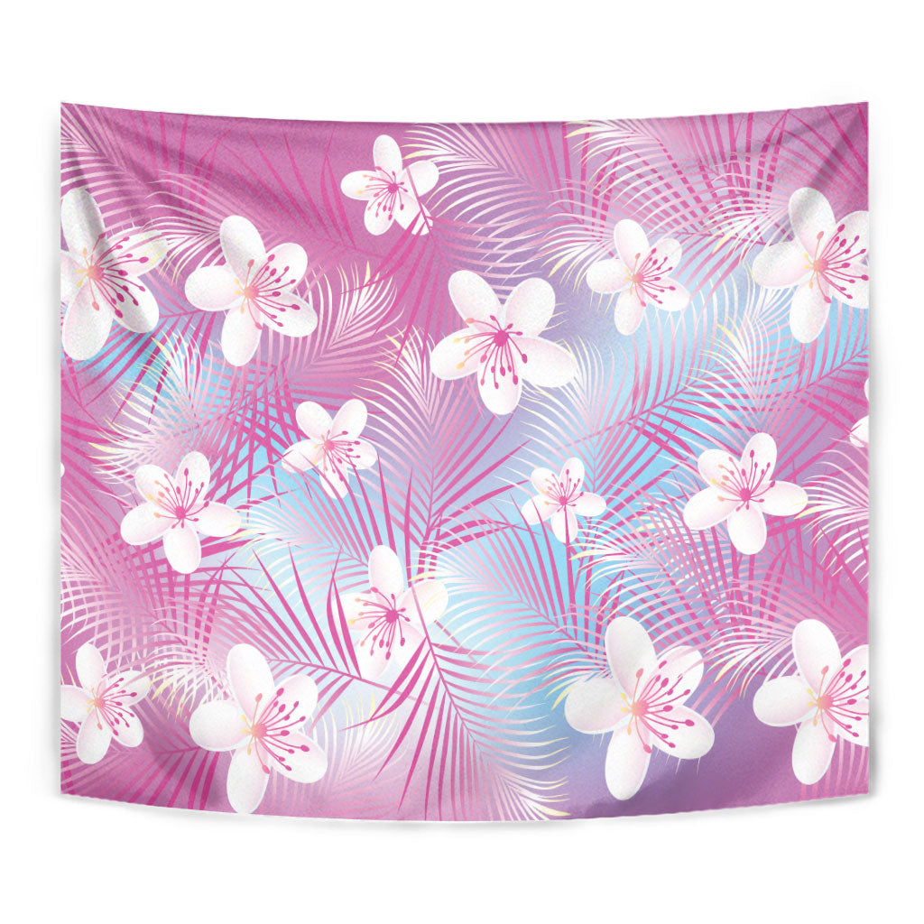 Pink Aloha Hawaiian Tapestry Tropical Flower Palm Leaf Pattern LT19 - Polynesian Pride