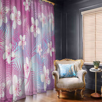 Pink Aloha Hawaiian Window Curtain Tropical Flower Palm Leaf Pattern LT19 - Polynesian Pride