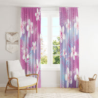 Pink Aloha Hawaiian Window Curtain Tropical Flower Palm Leaf Pattern LT19 - Polynesian Pride